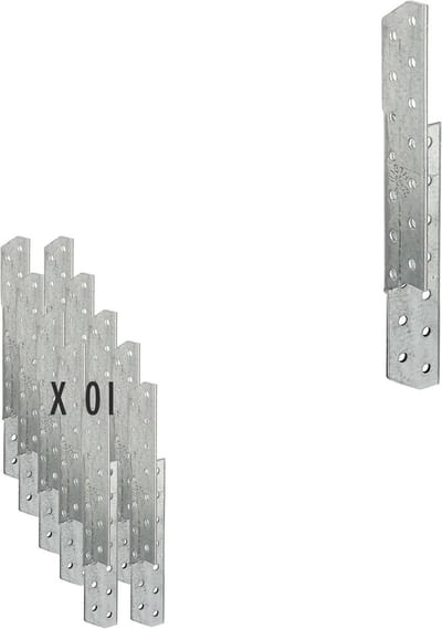 Sendzimir verzinkt staal | links 32 x 32 x 210 mm | 10 stuks | dakspanten | anker