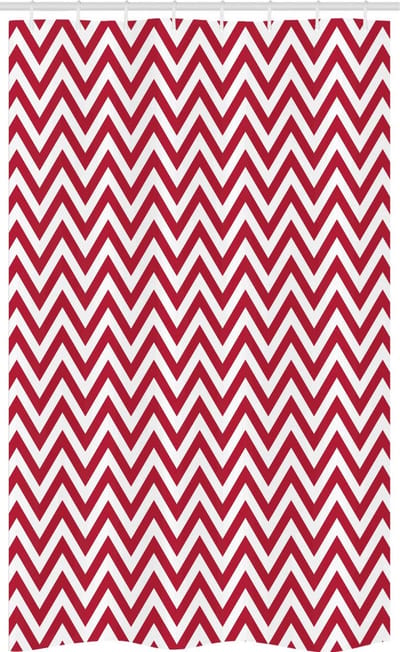 ABAKUHAUS douchegordijn Chevron – 120x180 cm – Polyester, donker koraal