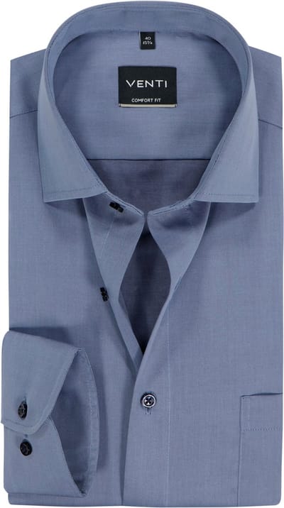 VENTI CASA MODA comfort fit overhemd - mouwlengte 72 cm - structuur - lichtblauw - Strijkvrij - Boordmaat: 40 (EU maat: M)