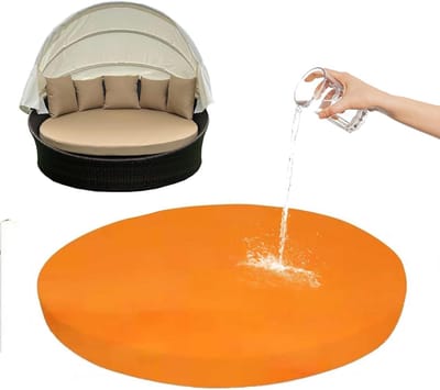 Ronde Ligbedhoes - Terrasbankhoes Matrasbeschermer - Buitenmeubels Beschermen - Weerbestendige 260GSM Stof - 168 x 80 cm - Oranje