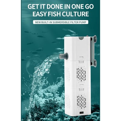 Filtre d'Aquarium Filtre d'Aquarium 25W 1500L/H Pompe à Eau Submersible avec Filtration Multifonction Oxygénation pour blue