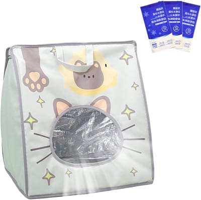 Kattentas Drager - Reistas Huisdier - Comfortabel Reizen - Geïntegreerd Ijspak - 44 x 42 x 3 cm - Groen