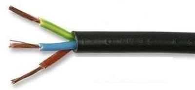 5 meter zwarte flexibele 3 aderige kabel 0.75mm² 6 Amp