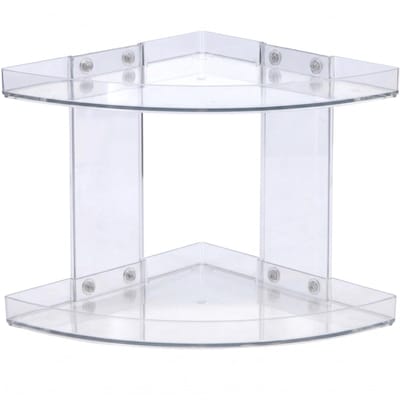 Dailygoods- Make-up Organizer - Transparant PET - Hoekrek - 2 Niveaus - Ruimtebesparend - 205 x 205 x 200 mm - Overzichtelijke Indeling - Cosmetica Organizer