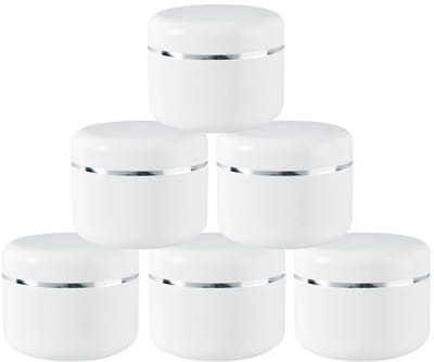 JHUBERS- Cosmetic Jar 250ml - Set van 6 - Luxe Container - Dome Lid - Herbruikbaar - Makkelijk schoon te maken