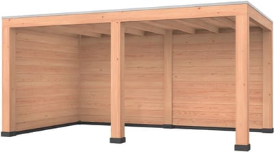 Douglas overkapping, 500 x 300, met achterwand en twee zijwanden, Westwood Modern Plus