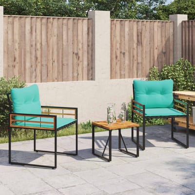 vidaXL Buitenmeubels set met kussen 3 pcs Turquoise