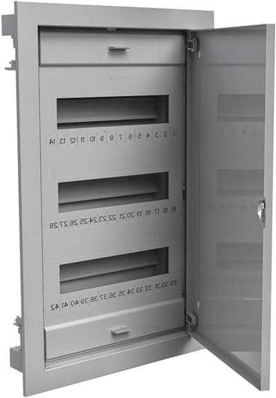 Inbouw verdeelkast - Zekeringkast Verdeelkast - Elektrische installatie - Metalen front - 3 rijen - Grijs RAL 9016