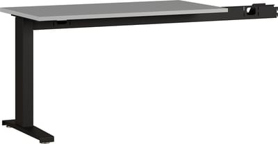 Aanbouwtafel Ergonoma Grijs - Zwart - 113x60cm - Hoekbureau - Hoogte 68 cm - In hoogte verstelbaar