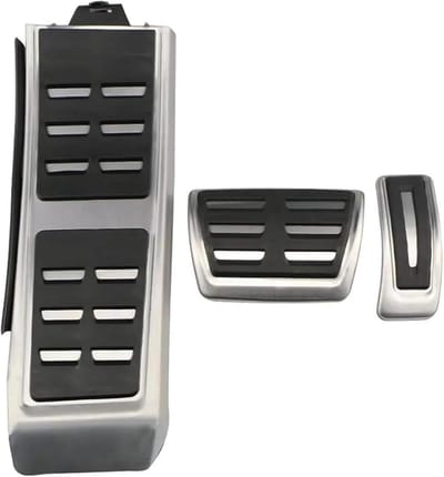 Pedaal Covers Set - Auto Pedaal Beschermers - Veiliger Rijden - Antislip Ontwerp - 3 Stuks - Zwart/Zilver