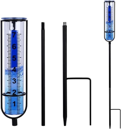 Regenmeter 17,8 cm voor Tuin en Buiten, Weerbestendig met Grondpen en Afneembare Functie