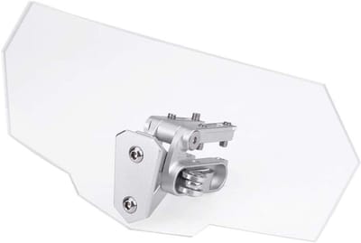 Motorcycle Windshield Universal Adjustable Transparent Motorcycle Windshield Windshield Front, transparent/silver, Modern