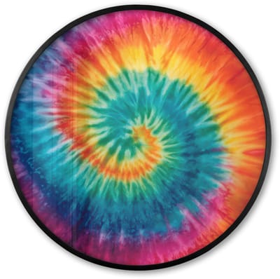 Poster in lijst Rond - Fotolijst 60x60 cm - Posters - Regenboogkleuren - Tie dye - Ronde posterlijst zwart - Decoratie - Wanddecoratie woonkamer - Muurdecoratie slaapkamer