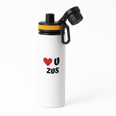 Hacebo® - love u zus waterfles met draaidop oranje - Zus - de liefste zus - verjaardag - cadeautje voor zus - zus artikelen - kado - geschenk - water fles - 850ML