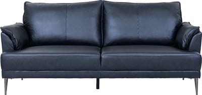 Giga Meubel 3-Zits Bank Soul - Zwart - Leer - 195x90x88cm