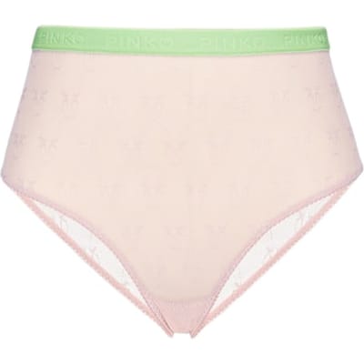 PINKO Incanto 2 Slip Pizzo Indemagliato Jacquard C/logo Pink/green Size: XS | Underwear Outlet | Dames | Roze