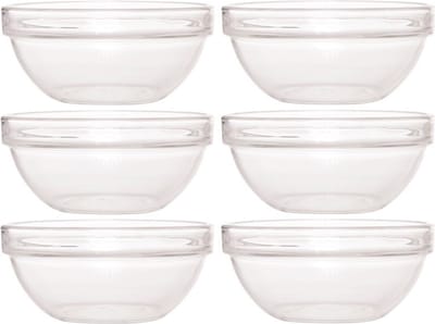 6x Glazen schaaltje/kommetje 10 cm - Snacks/toetjes serveren - Schaaltjes/kommetjes van glas - Keukenbenodigdheden