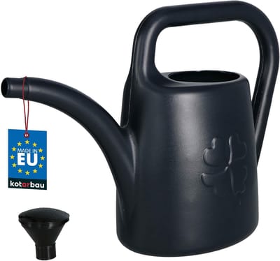 Kunststof Gieter - Bloemengieter Ovaal - Planten Water Geven - Met Gietdouche Zeef - 45 Liter - Antraciet
