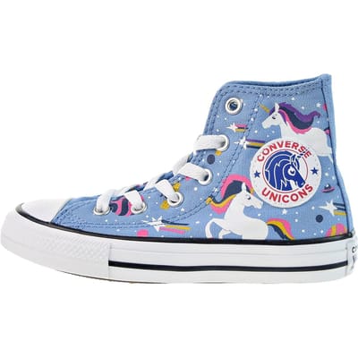 Converse Chuck Taylor All Star Montantes Chaussures Toile Enfant Bleu 665472C 32 gray