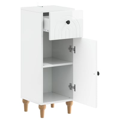 vidaXL - Badkamer - Opbergkast - ALKMAAR - Hoogglans - Wit - 30 - x - 31 - x - 80 - cm