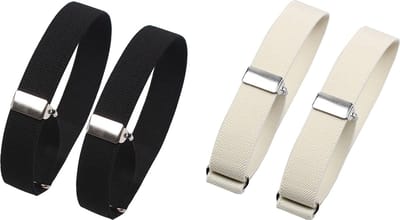 Sorprese Mouwophouder 2 Sets - Sleeve Holder - Mouwophouders Dames Heren - 4 Stuks - 2x Zwart - 2x Crème