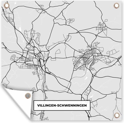 Tuin poster Stadskaart - Duitsland - Plattegrond - Villingen-Schwenningen- Kaart - 200x200 cm - Tuindoek