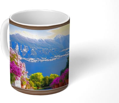 Mok - Koffiemok - Doorkijk - Berg - Landschap - Uitzicht - Meer - Mokken - 350 ML - Beker - Koffiemokken - Theemok