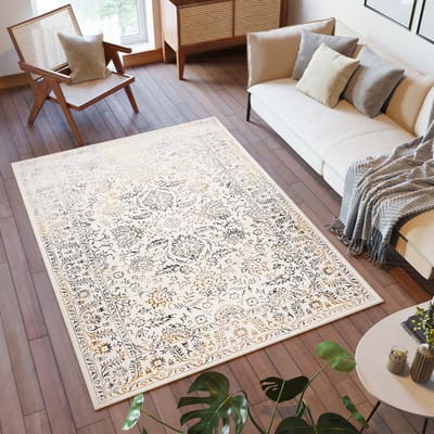 Tapiso Golden Vloerkleed Beige Klassiek Woonkamer Maat- 200x300