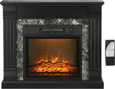 Sfeerhaard Elektrisch - Elektrische haard - Elektrische kachel - Vrijstaande elektrische - 1800W - Regelbare vlam en temperatuur - Met timer - Afstandsbediening - 80x21x67 cm - Zwart