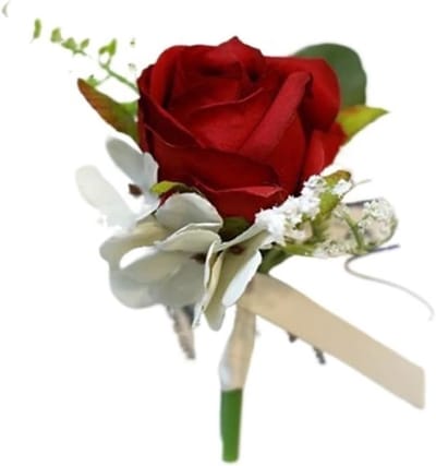 Kunst Rozen Corsage - Bloem Speld - Bruiloft Accessoires - Zijde Stof - 1x1x1 cm - Zwart Bruin