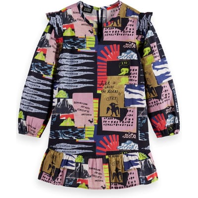 Scotch & Soda Girl All-over Printed Seersucker Dress Art Dept Collage Anth Taglia: 4 | Vestiti Outlet | kids