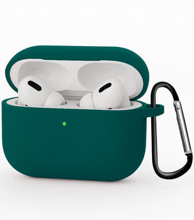 Hoesje - Geschikt voor Apple Airpods Pro 3 - met Clip - Siliconen Hoes - Silicone Case Cover - Petrol