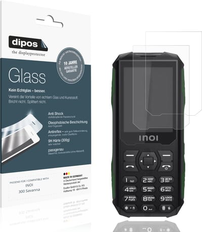 dipos – 2x Matte Pantserfolie geschikt voor INOI 300 Savanna | 9H Screenprotector