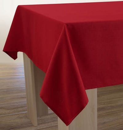 Tafelkleed anti-vlek Uni Lin rouge 200 x 150 cm Tafellaken - Decoratieve Tafel Accessoires - Woonkamer Decoratie - Bonne et Plus®