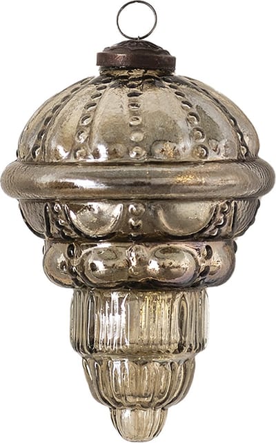 Clayre & Eef Kerstbal Overig Ø 8 cm Bruin Zilverkleurig Glas Kerstballen