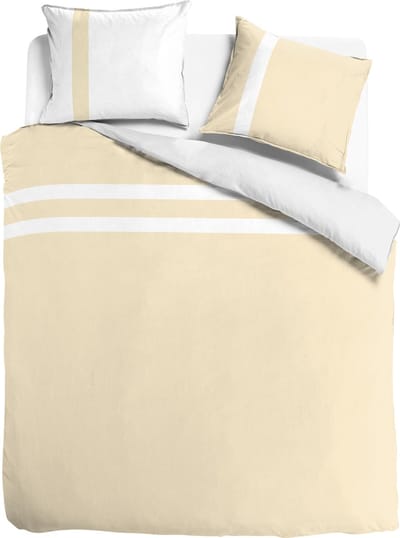 Egyptisch Katoen - Dekbedovertrek - stripe - geel/wit - 1-persoons - 140 x 200/220 cm + 1 kussensloop - Dreamers Den