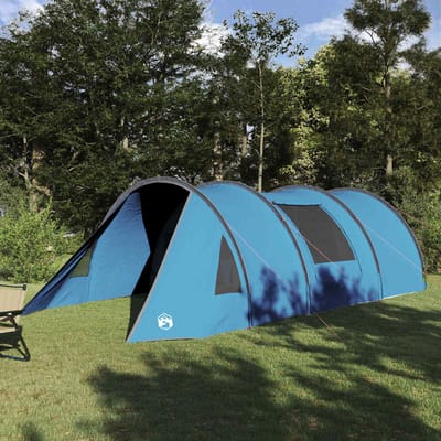 vidaXL - Tunneltent - voor - 4 - Personen - 4-persoons - Blauw - en - Grijs