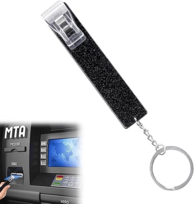 Allecto Plus - Creditcardtang en sleutelhanger set - Sleutelhangerhanger met creditcardtrekker - Multifunctionele kaarthouder in zwart acryl