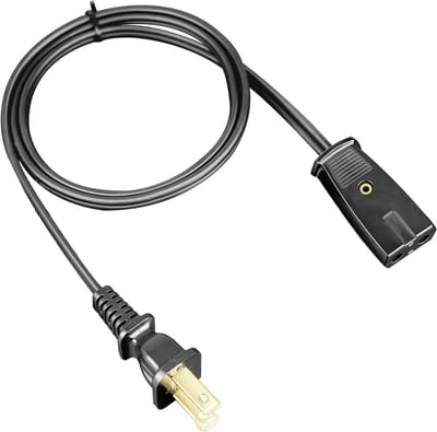 Netsnoer - Stroomkabel Reserveonderdeel - Slow Cooker Reparatie - 2-polige Stekker - 914 cm - Zwart