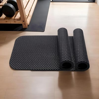 Fietsmat Binnen - Loopband Mat - Bescherming Thuis - Opvouwbaar Antislip - 63x30cm - Zwart