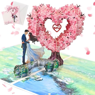 3D Pop-Up Kaart - Hartboom Kaart - Liefde Uiten - Uniek Ontwerp - 30x20 cm - Roze