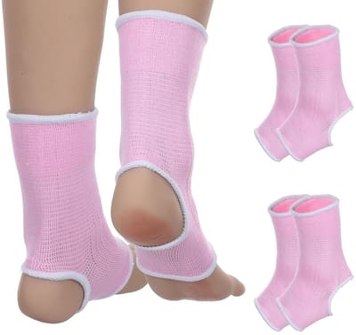 Ademend Ankle Bandages voor Kinderen - Elastische Voetbandages voor Verstuikte Enkel, Sport en Dans Bescherming, Hiel Sokken voor Meisjes 6-14 (Roze)