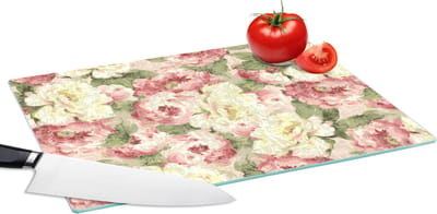 Glazen Snijplank - 39x28 - Rozen - Vintage - Patronen - Snijplanken Glas
