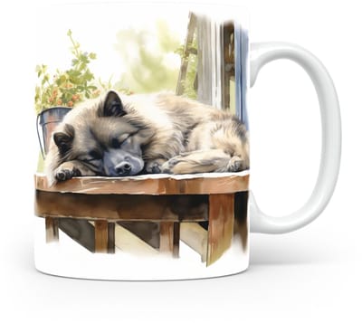 Mok Keeshond Beker voor koffie of tas voor thee, cadeau voor dierenliefhebbers, moeder, vader, collega, vriend, vriendin, kantoor, opa, oma, hond, kerst, sinterklaas, verjaardag