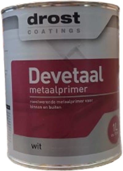 Metaalprimer roestwerend binnen en buiten 1 liter wit