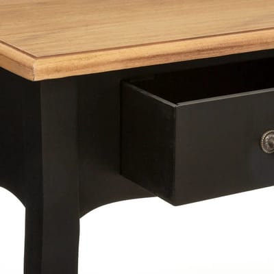 Atmosphera bijzettafel/nachtkastje Palace - zwart/naturel - MDF hout - 1 lade - 87 x 34 x 78 cm