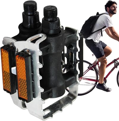 Fietspedalen - Platte pedalen - Soepel fietsen - Antislip ontwerp - 9/16 inch - Zilver