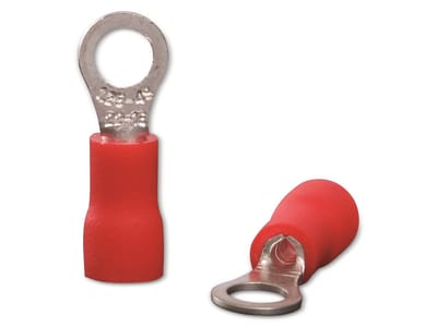 Quadrios 22C441 Ringkabelschoen Dwarsdoorsnede (max.): 1.5 mm² Schachtdiameter: 4.3 mm Deels geïsoleerd Rood 1 set(s)
