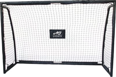 AJ-Sports Voetbaldoel met Doelwand - 180x120x60cm - Voetbalgoal - Goals - Voetbaltraining - Stalen buizen - 2 Schietgaten - Snelle montage - Zwart