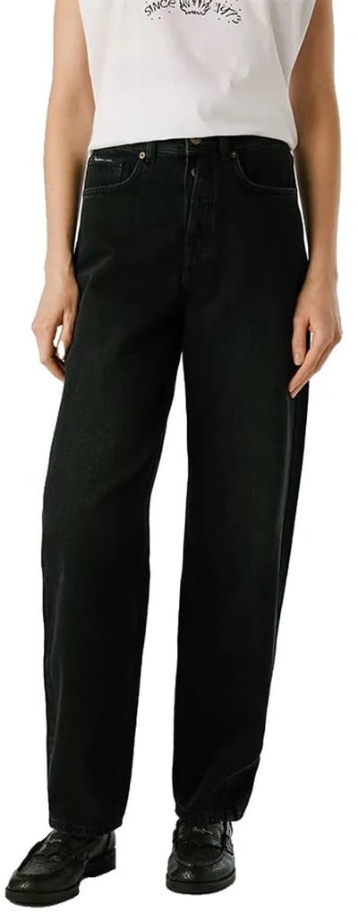 Pepe Jeans Addison Barrel Hoogzittende Jeans Zwart 28 / 30 Vrouw